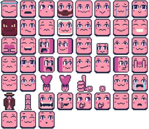 [OC] Pixelart pink-kube stickers! (more and more!)
