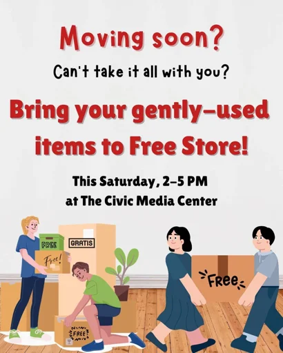 Free Store is this Saturday, 2-5 PM!